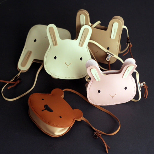 Cute Rabbit & Bear Kids Coin Purse with Shoulder Strap