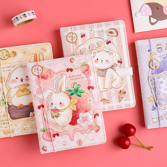 Cute Leather Diary with Adorable Animal Design & Magnetic Closure