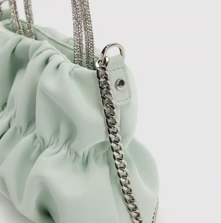 Stylish Pleated Shoulder Bags for Women in Soft Pastel Colors