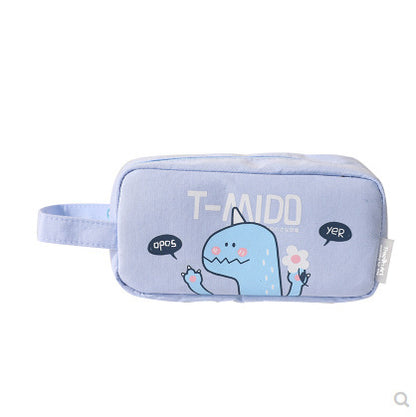 Cartoon Dinosaur Pencil Case - Fun Pastel Stationery Bag in 4 Colors