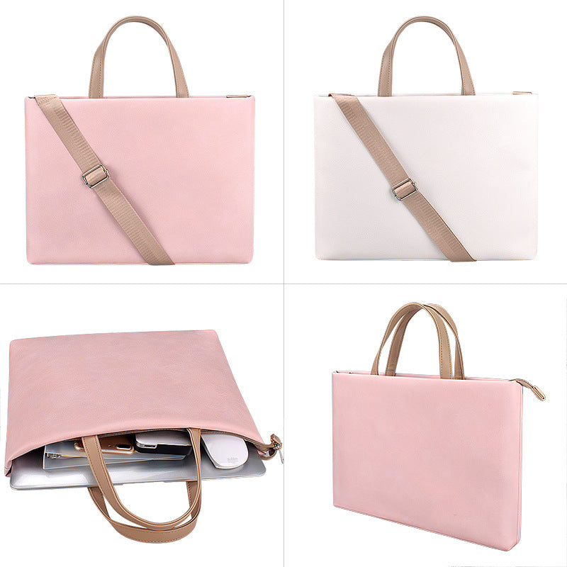 Soft Pink Laptop Sleeve Bag with Handle for 13.3 Inch Laptops