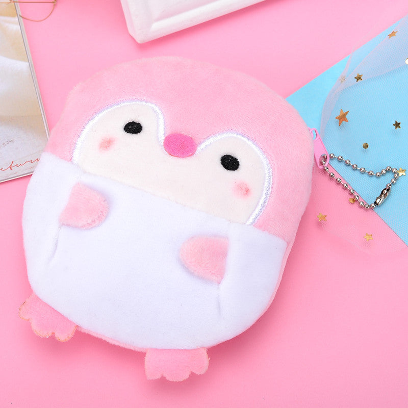 Cute Penguin Plush Zipper Coin Purse – Soft & Colorful Variants