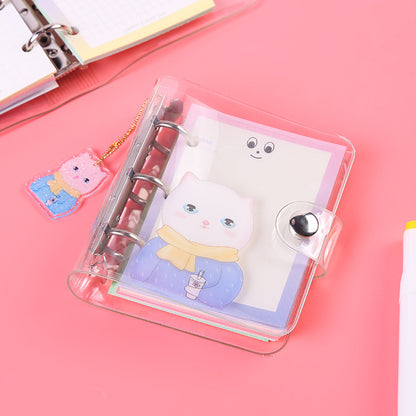 Transparent Spiral Mini Notebook with Cute Cartoon Designs