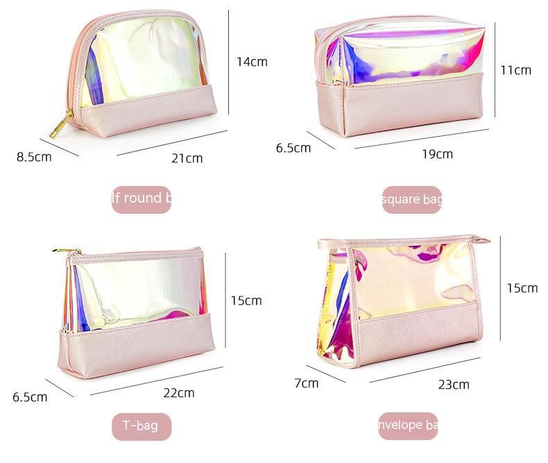 Holographic Travel Small Cosmetic Bags with Zipper – 4 Shiny Design