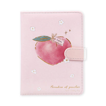 Cute A5 Pink Journal with Peach Prints and Magnetic Closure