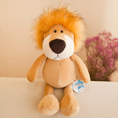 Adorable Jungle Animal Stuffed Toys with Fluffy Fur and Cute Faces