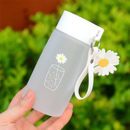 Frosted Daisy Water Bottle – Cute Design with Flower Charm