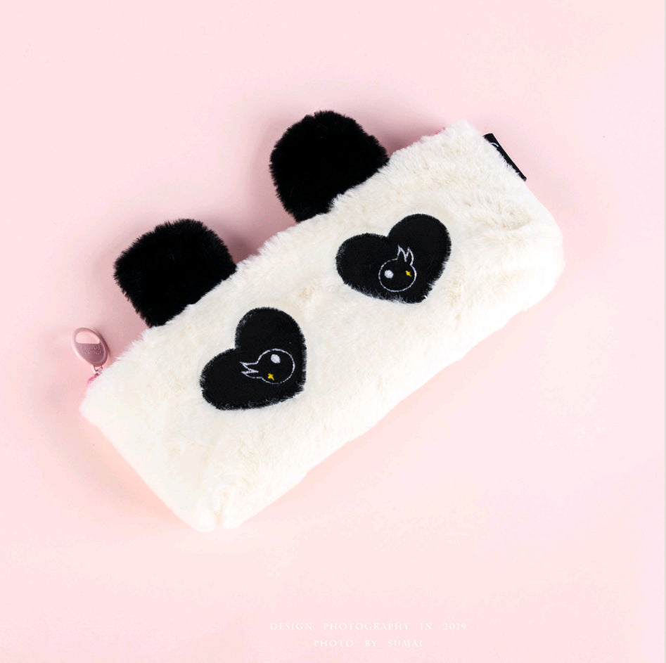 Cute Plush Animal Zipper Pencil Cases in Bunny, Croc, Duck, and Panda Variants