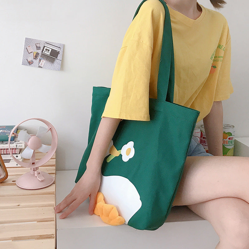 Cute Hanging Feet Duck Tote Bag | Large and Mini Tote Bag