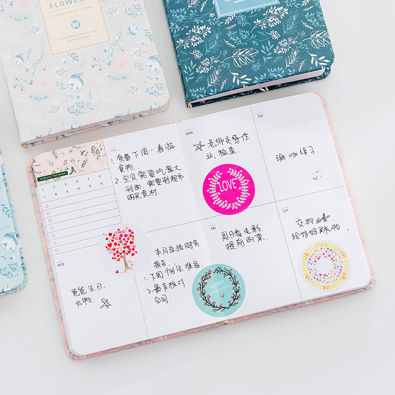 Flowery Cute Diary with Pastel Designs in Multiple Colors