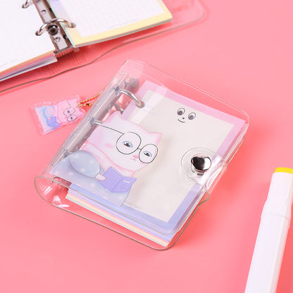 Transparent Spiral Mini Notebook with Cute Cartoon Designs