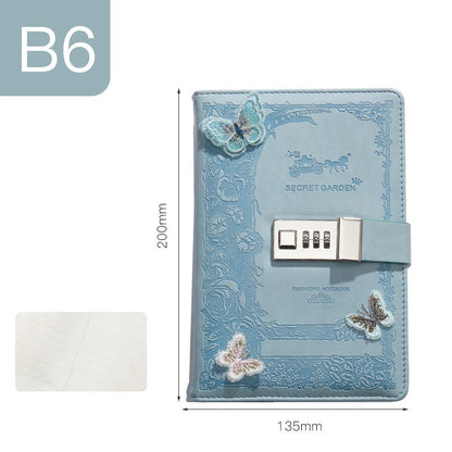 Elegant Butterfly Leather Journal with Lock