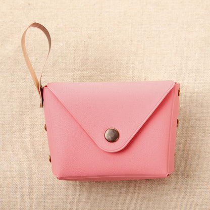 Small Coin Purse with Envelope Flap in Bright Pastel Colors