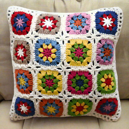 Handmade Floral Decorative Pillow | Square Shaped Throw Pillow