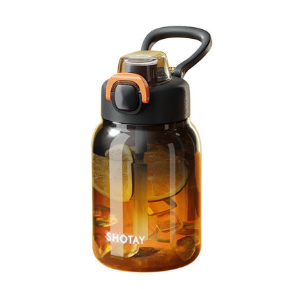 Simple Modern Transparent Flip-Top Plastic Water Bottle with Straw - 4 Colors