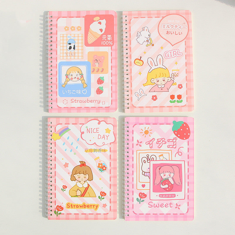 Colorful Korean Spiral Notebooks with Cute Animal & Flower Designs