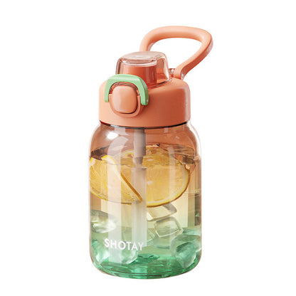 Simple Modern Transparent Flip-Top Plastic Water Bottle with Straw - 4 Colors