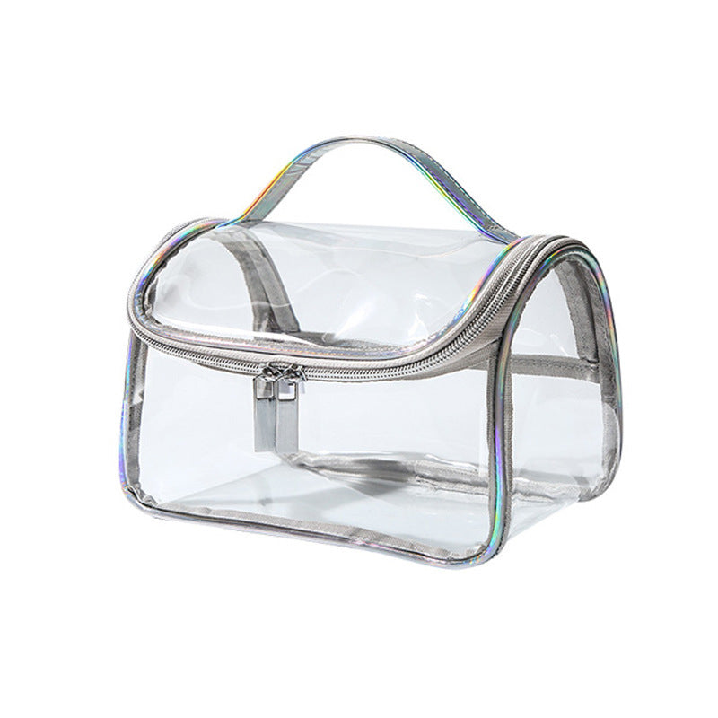 Large Transparent Waterproof Travel Makeup Bag with Zipper Closure