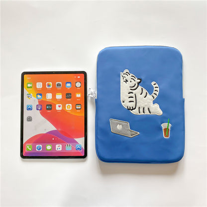 Blue Tiger Embroidered Laptop Sleeve – Cute 11 & 13 Inch Case