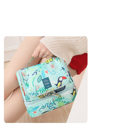 Large Floral and Tropical Print Nylon Zipper Washbag for Travel