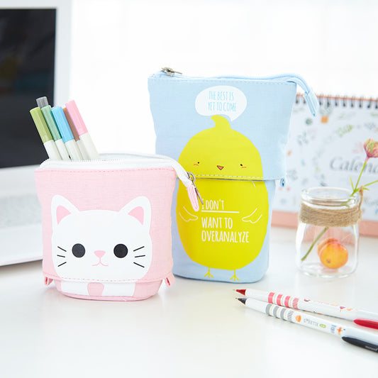 Cute Animal Canvas Standing Pencil Cases in Bright and Fun Designs