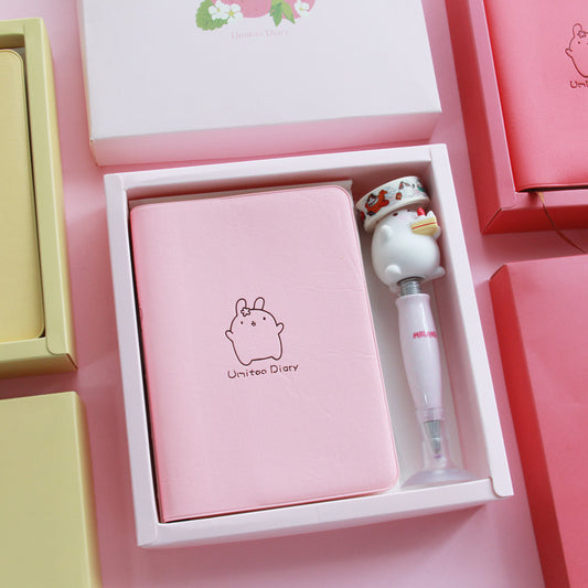 Colorful Pastel Cute Bunny Notebook with Minimalistic Design