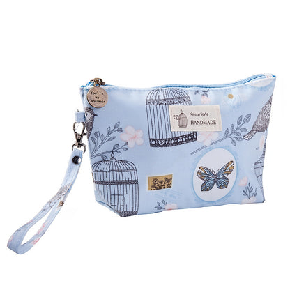 Small Floral Makeup Bag with Wrist Strap – Stylish Washbag