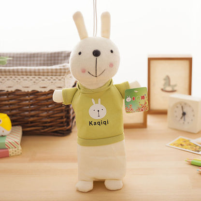 Bright, Large Capacity and Standing Plush Rabbit Pencil Case in Vibrant Colors