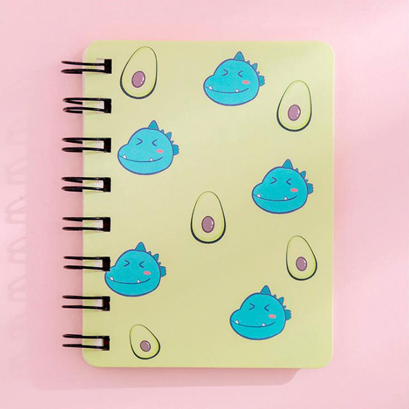 Cute Mini Spiral Notebooks with Fun Dino & Fruit-Themed Covers