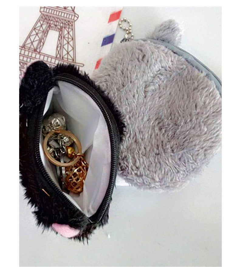 Cute Plush Animal Zipper Coin Purse in Small, Soft, and Colorful Designs