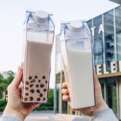 Transparent Milk Carton Water Bottle with Twist Cap