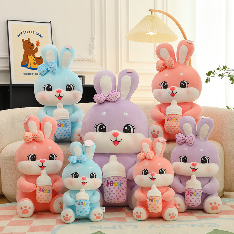 Cute Giant Colorful Bunny Rabbit Plush Toys in Purple, Blue & Pink