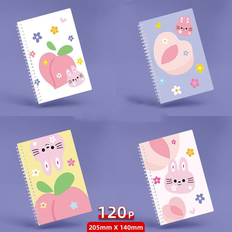 Minimalist A5 Spiral Notebook with Playful Cartoon Covers