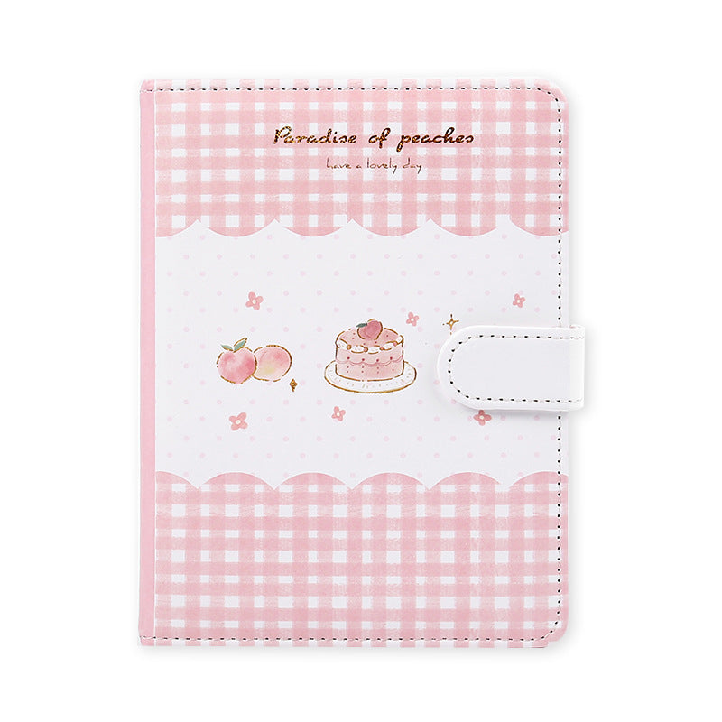 Cute A5 Pink Journal with Peach Prints and Magnetic Closure