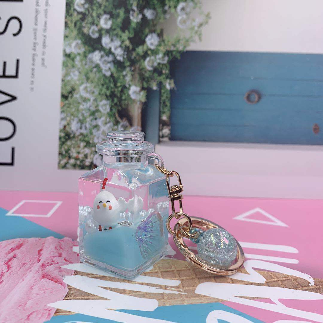 Creative Floating Quicksand Animal Keychain