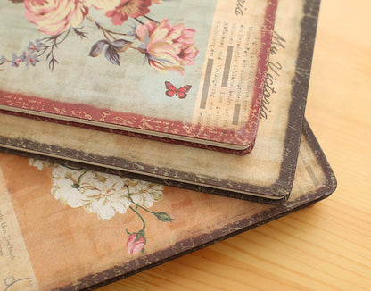 Retro Floral Hardcover Notebook with Vintage Botanical Design