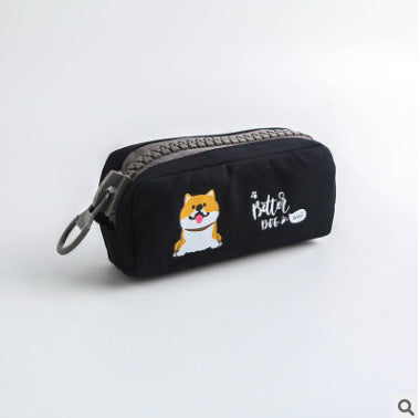 Colorful Zipper Pencil Pouch with Cute Cat, Dog, & Rabbit Designs