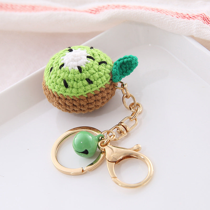 Fruit Shaped Wool Ball Crochet Keychain