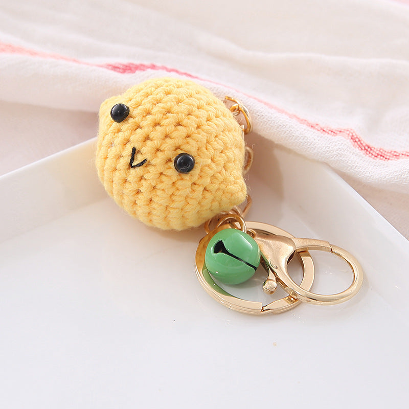 Fruit Shaped Wool Ball Crochet Keychain