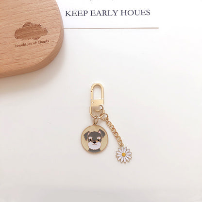 Vibrant Dog Keychains with Colorful Charms & Cute Cartoon Faces