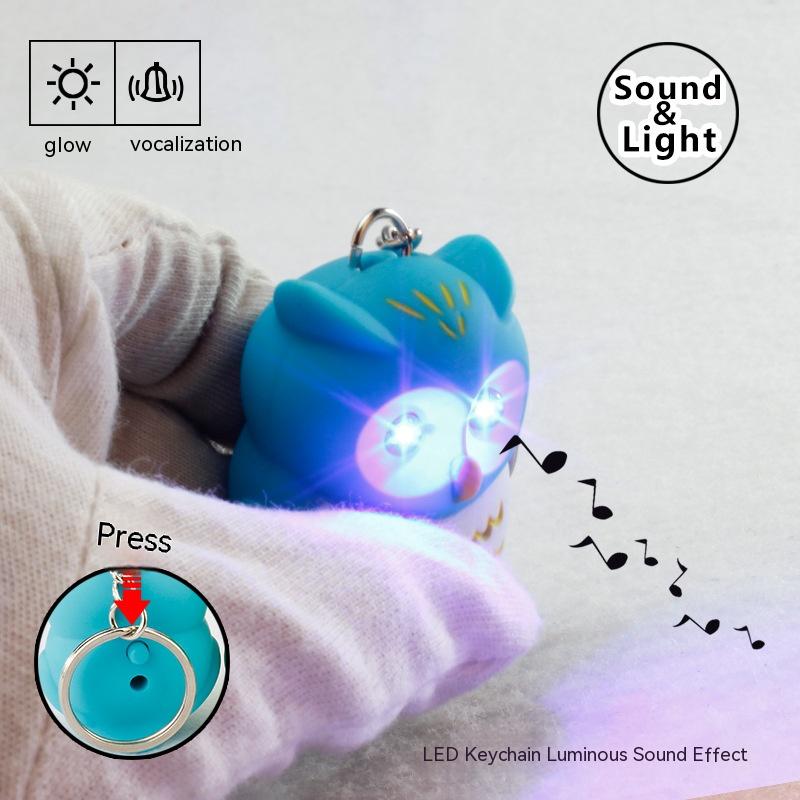 Luminous Owl Keychain with Light-Up Eyes & Musical Melodies