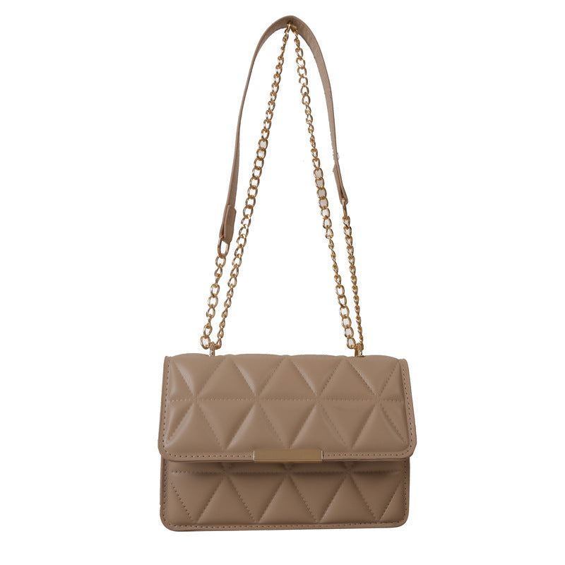 Quilted Leather Mini Chain Shoulder Bags for Women in Bright Colors