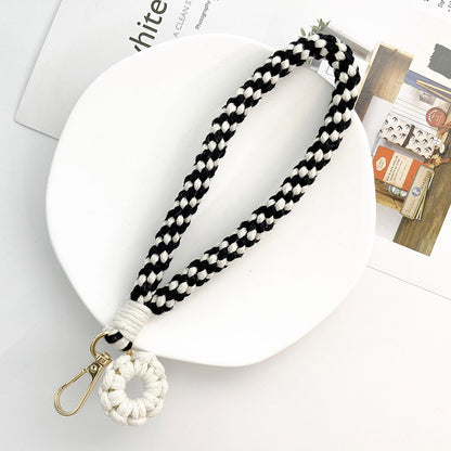 Handmade Lanyard Crochet Keychains for Women with Colorful Flower Charms