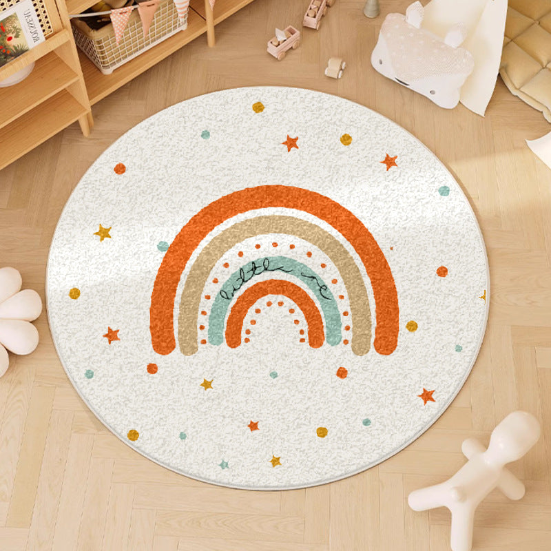 Cute Round Animal Print Washable Rugs for Children's Rooms