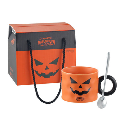 Spooky Ceramic Halloween Pumpkin & Ghost Mugs – Festive Set