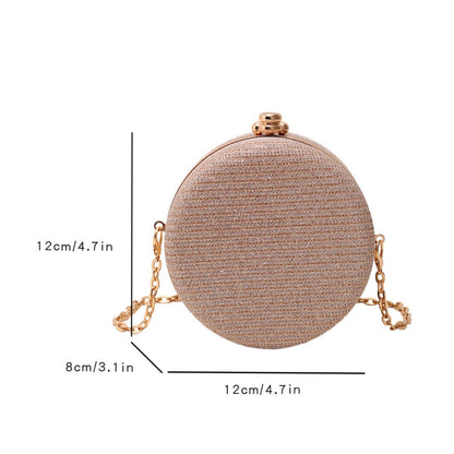 Elegant Round Rhinestone Chain Shoulder Bags in Stylish Variants