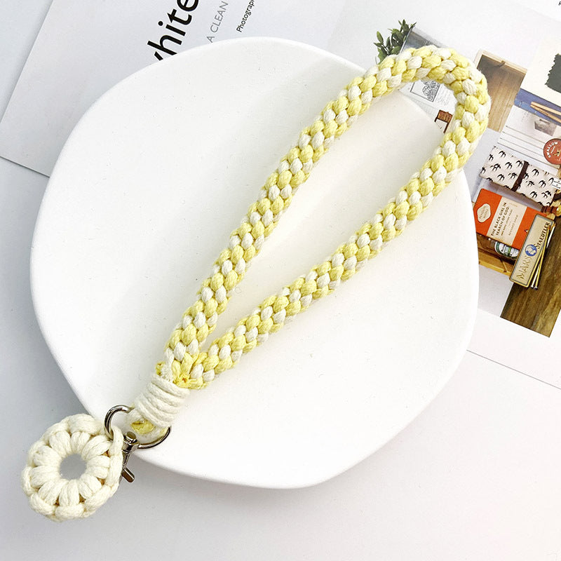 Handmade Lanyard Crochet Keychains for Women with Colorful Flower Charms