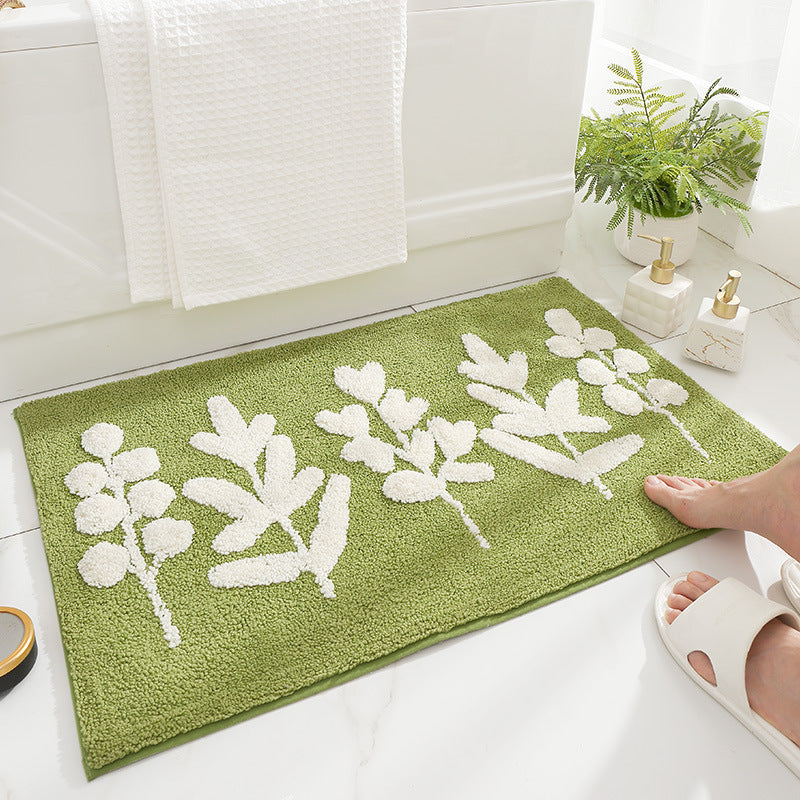 Modern & Stylish Flower Doormat | Water Absorbent Floral Bathroom Mat Collection