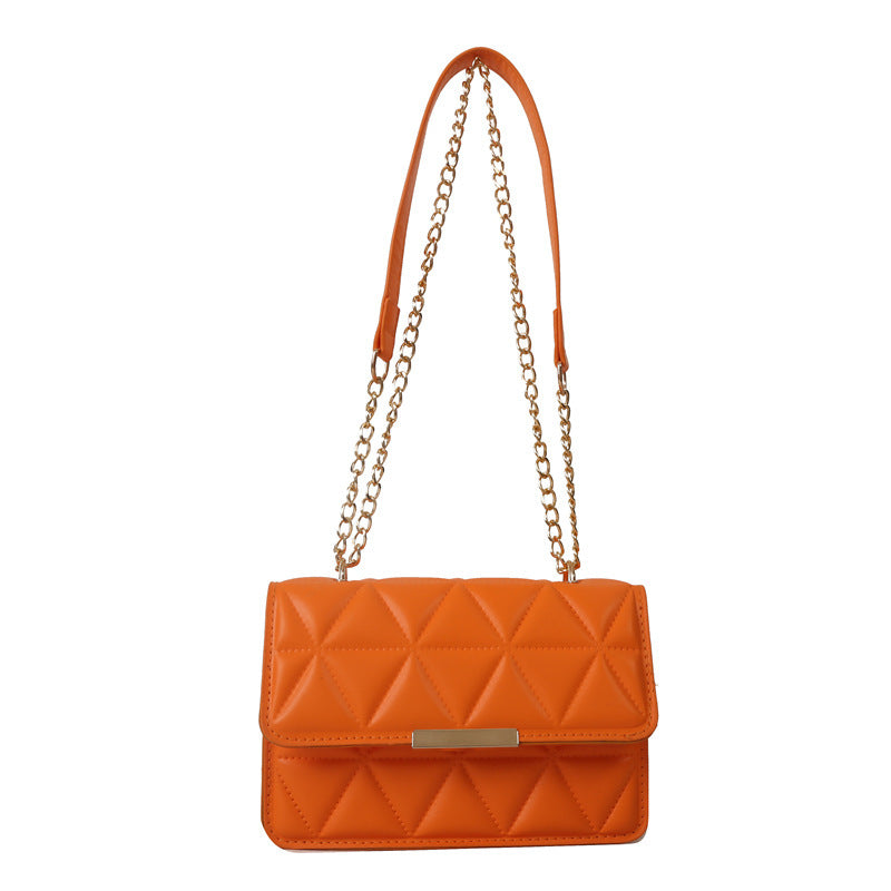 Quilted Leather Mini Chain Shoulder Bags for Women in Bright Colors