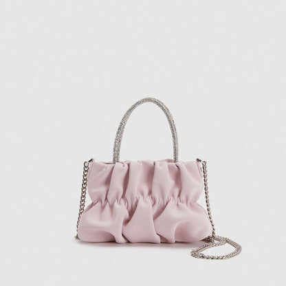 Stylish Pleated Shoulder Bags for Women in Soft Pastel Colors